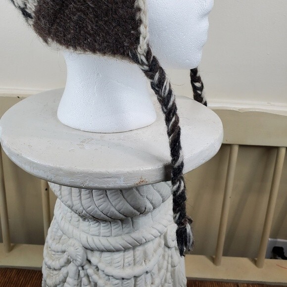 Bongo 100% Wool Nepal lined with Ear Flaps Hat Beanie Toboggan - Picture 3 of 9